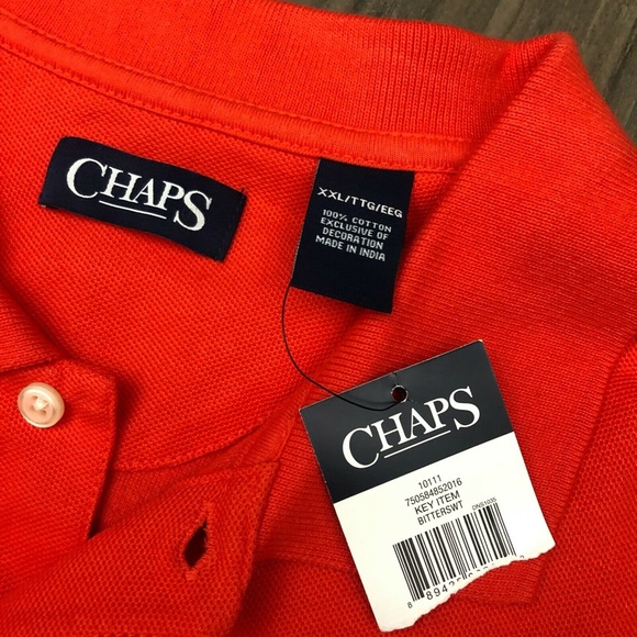 NWT Chaps Ralph Lauren Polo Shirt 2XL Orange - Picture 3 of 3